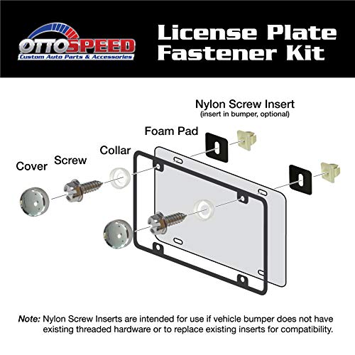 Chrome License Plate Screws Fastener Kit Stainless Steel Screws