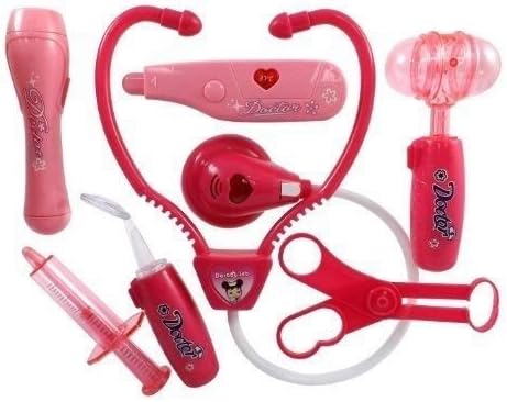 ORANGEPLAZA,Doctor Nurse Pink Medical Kit Playset for Kids - Pretend Play Tools Toy Set,toy doctor kit