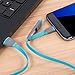 Eashion Retractable 2-in-1 3FT Lightning to USB Cable With Micro USB Connector Nylon Braided Cable Compatible with iPhone 7/7Plus/6s plus/6s/6 plus/6/5s/5c/5, iPad /iPod, Samsung, HTC, and More(Blue)