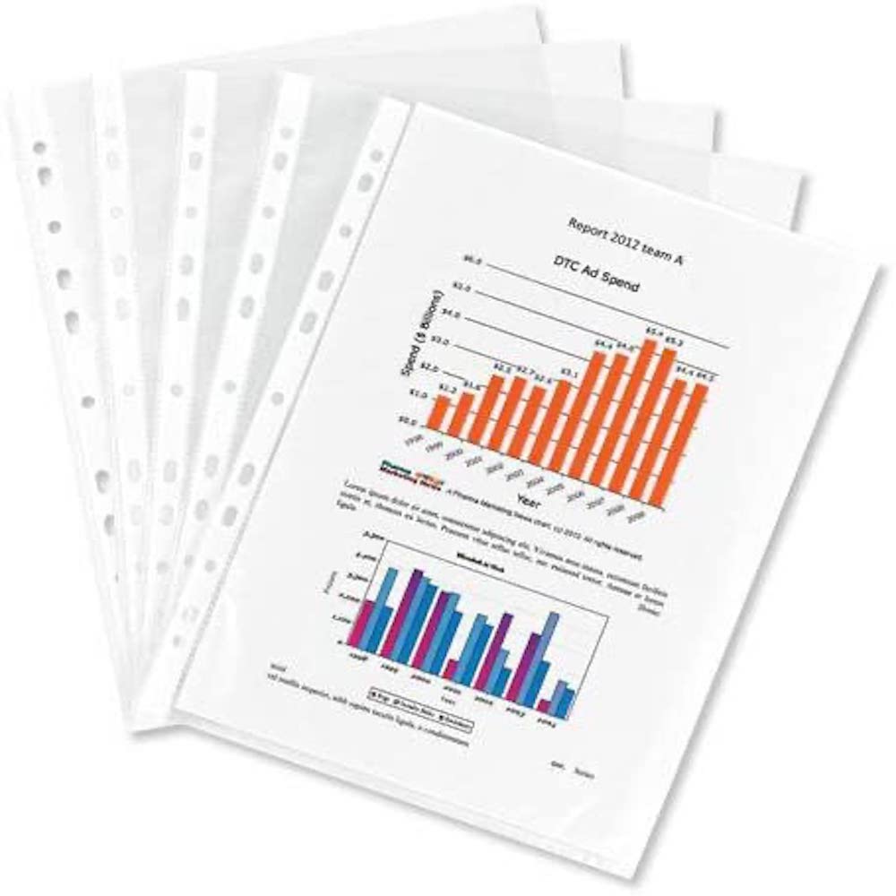 Elba A4 40 microns Standard Punched Pockets (Box of 100)