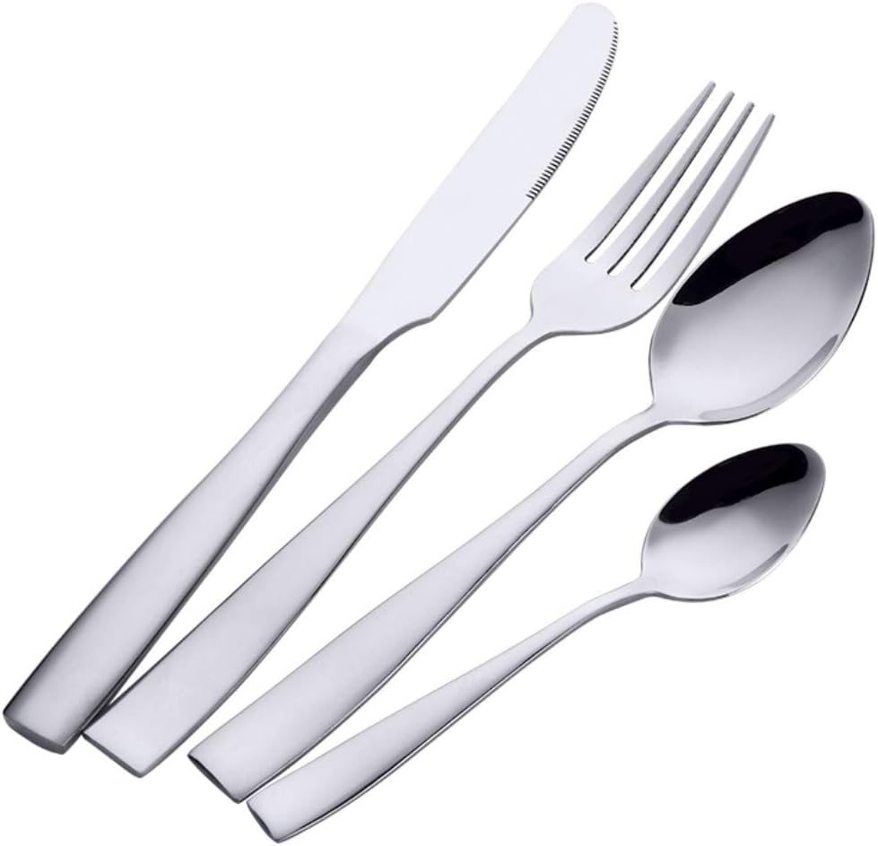 Buyer Star 16 Pieces Cutlery Set, Stainless Steel Flatware Dinner Set, Dinner Tableware for 4 People (Silver)