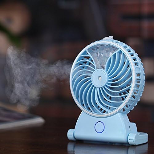 Idani O2 Misting Fan Mini Portable Handheld Outdoor Personal Cooling Mister System Humidifier USB Rechargeable(Blue)