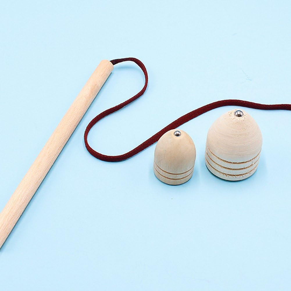 Wooden Spinnings for Kids Wood Trompos Toys Chinese Traditional Wood Spins Tops Toys with Whip
