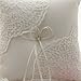 AmaJOY Satin and Lace Wedding Ring Pillow Cushion Embroider Flower with Bow , 8 Inch (21cmx 21cm) Ring Bearer for Beach Wedding, Wedding Ceremony