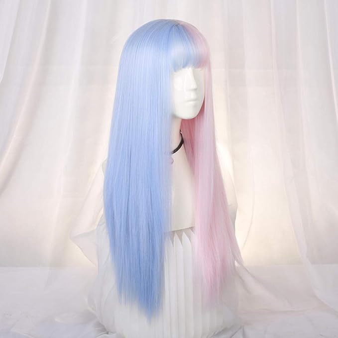 Wig Lolita Long Straight Hair Two Color Straight Hair Loli Fashion