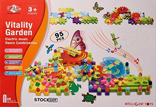 Stockgot Musical electric gears STEM toy 95 Piece Construction Set Including Accessories