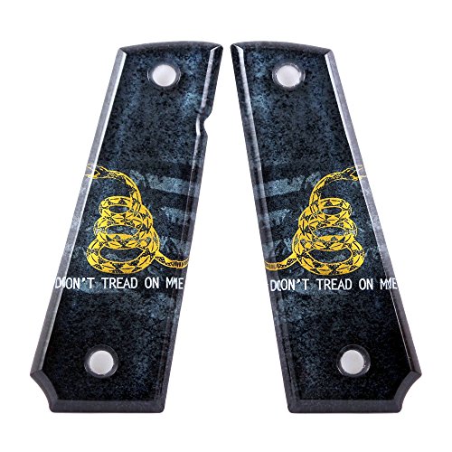 Custom 1911 A1 Full Size Don't Tread on Me SPD Acrylic Ambidextrous Grips- Compatible with Kimber, Colt, Taurus and Sig