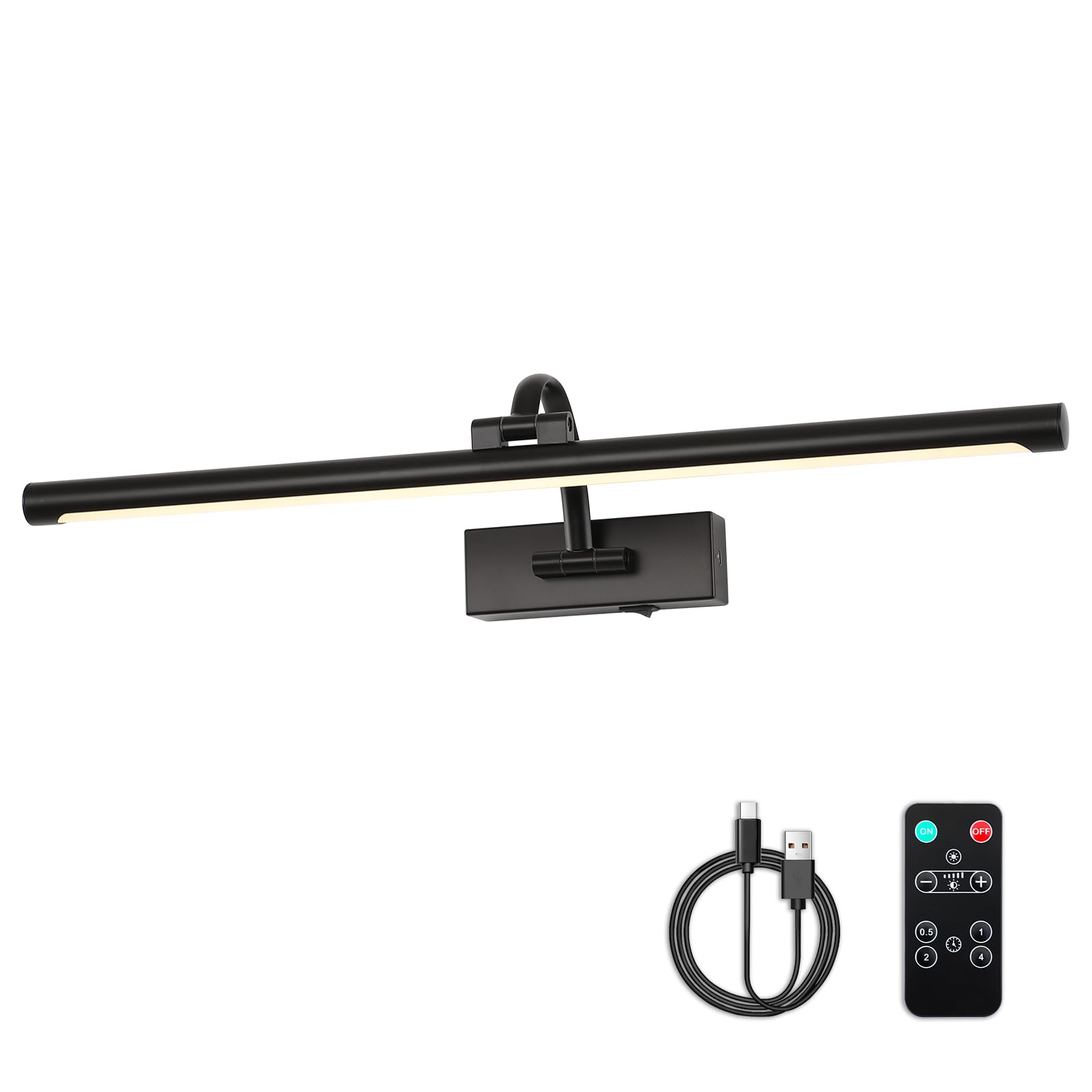 Photo 1 of ***(STOCK PHOTO FOR REFERENCE ONLY)***DESOOP Dimmable Black Picture Lights with Remote and Timer Wireless Art Lights Rechargeable Gallery Lighting for Canvas Portrait 24'' Inch 5W Warm White