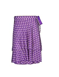 Womens Mini Wrap Skirt Printed Reversible 2 Layer Recycled Silk Beach Magic Skirts