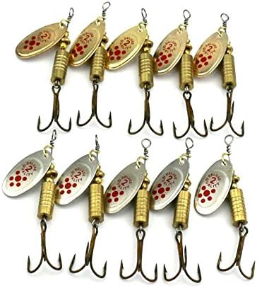MELIP Metal Fishing Lures Minnow Poper Baits Tackle Crankbait Assorted Fish Hooks 10pac 6.7cm 7.3g