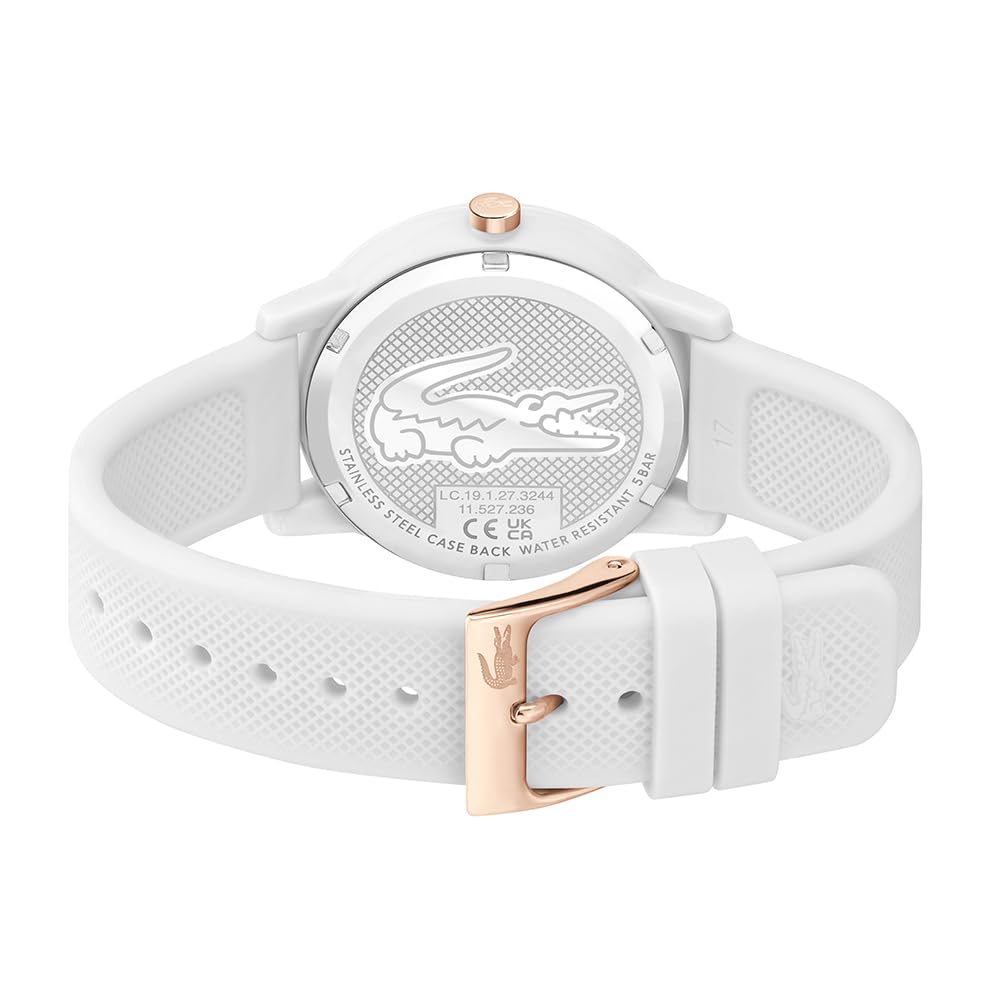 Lacoste Analog Quarzuhr für Herren oder Damen Kollektion Lacoste.12.12 mit einem stilvollen Silikonarmband mit Petit Piqué-Textur