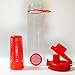 FlavFusion 25 oz Infuser Water Bottle with Locking Flip Top Lid (Red)