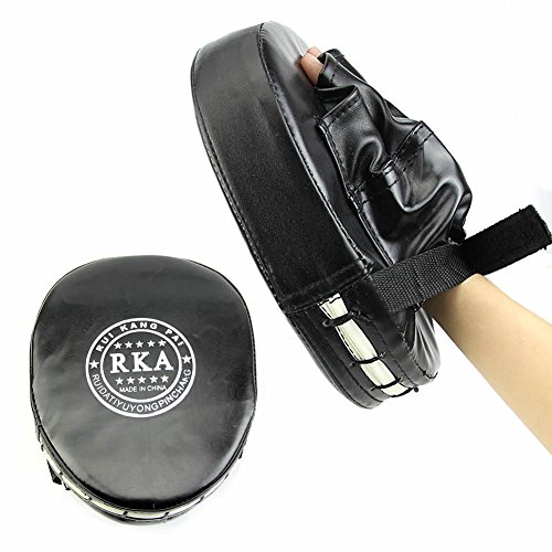 Forgun Mitt MMA Karate Combat Boxing Training Thai Kick Focus Target Punch Pad Glove (BLACK) - Thumbnail 2