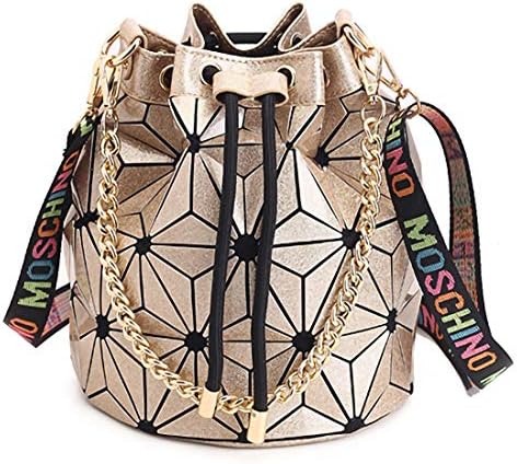 Women's Geometric Backpack Lingge Reflective Shoulder Bag Shard Lattice Luminous Rucksack
