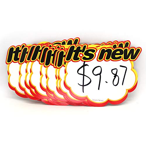 Omitfu 6.6 Inch x 5.3 Inch Starburst Sign Cards Price Burst Signs Retail Display Sales Tags Blank 50 Pcs Cards