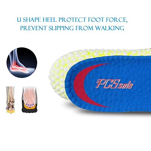 PCSsole Insoles Best Shock Absorbing and Cushioning Shoe Inserts for Men and Women Suitable for Work Boots Dress Shoes and Running Shoes
