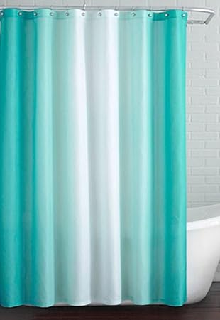 Skipper Ombre PVC Shower Curtain - 70x78, Aqua and White