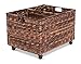 BIRDROCK HOME Abaca Rolling Storage and Recycling Bin - Divided Decorative Cart - Kitchen - Paper Cans Glass Plastic Sorter - Toy Blanket Storage