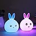 Goline Nursery Night Light, Cute Led Night Light, Kawaii Table Lamp, Bunny Nightlight for Children, Kids Lamps for Bedrooms, Bathroom Decor, Toddler Toys for Girls Age 1, Baby Gril Gifts.(NL011-PK)
