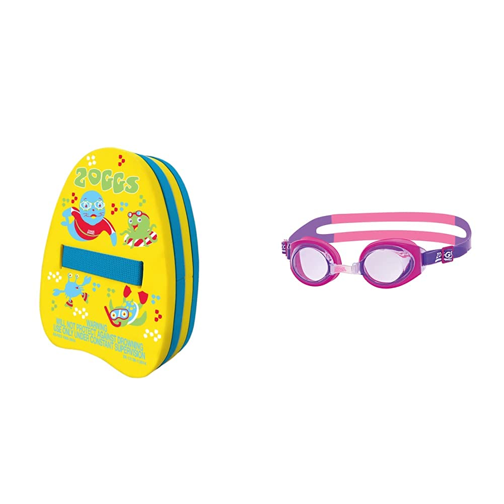 Zoggs Kids Zoggy Back Float Buoyancy Aid for Swimming - Multi, 2-6 Years & Kids Little Ripper Swimming Goggles with Anti-fog And UV Protection (Up to 6 years)