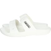 Crocs Men's and Women's Classic Two-Strap Slide Sandals, White, 12 Women/10 Men