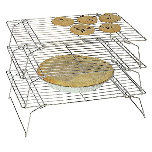 Charmed Silver 3-Tier Stackable Cooling Rack 13.5x 9.5 inch - Thumbnail 4