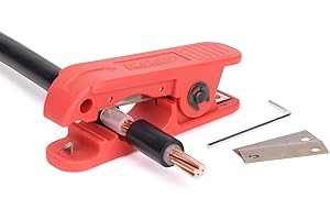 iCrimp Round Cable Stripper for AWG 12 to 4/0, Adjustable Cable Jacket Stripper,Wire Stripping Tool with 2 Spare Blade