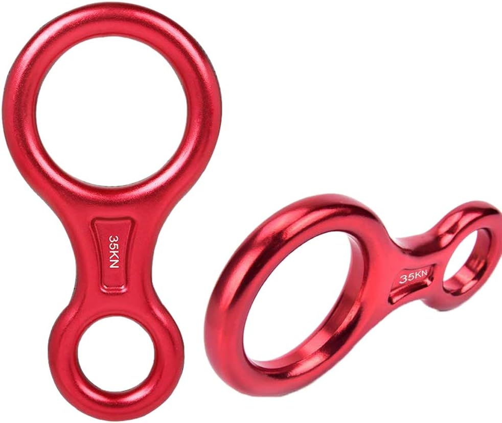 AOKWIT Rescue Figure 8 Descender Climbing Gear Downhill Equipment 35KN/3500kg 7075 Aluminum Alloy Rigging Plate for Climbing Belaying and Rappeling Device (Red) : Sports & Outdoors