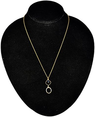 Crystal Crafts India Genuine Labradorite, CZ Necklace For Women