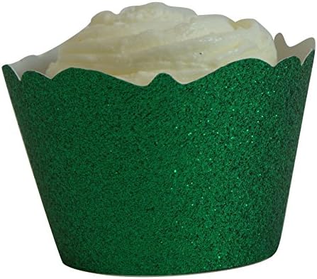 All About Details Green Glitter Cupcake Wrappers, Set of 12