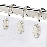 Nickel Shower Curtain Hooks, Rust Proof Shower
