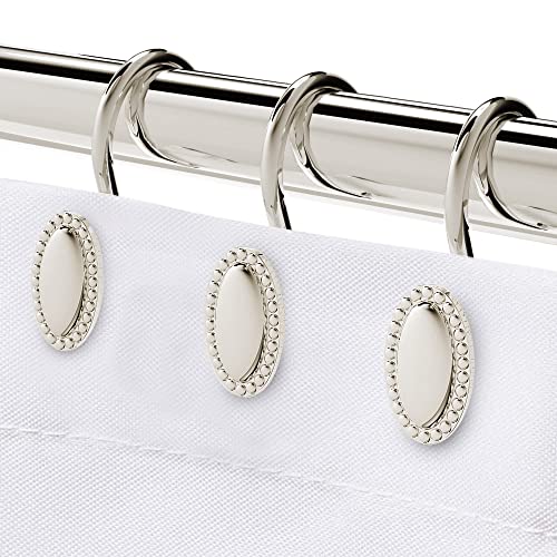 Nickel Shower Curtain Hooks, Rust Proof Shower