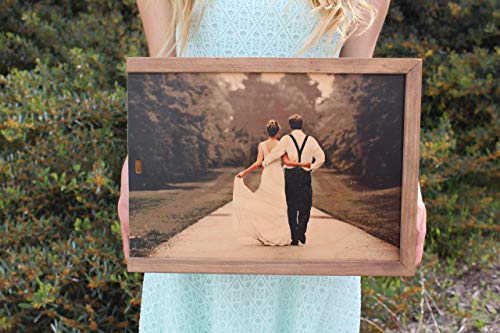 Personalized Wine and Letter Box Keepsake for Wedding Ceremony, Custom Photo on Wood Lid with First Names & Date Engraved on Side
