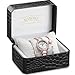MAMONA Women's Watch Bracelet Gift Set Crystal Accented Ceramic/Stainless Steel L68008GT (Rose Gold)