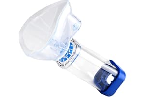 MORITAS PET Handheld Aerochamber Spacer for Inhaler, Aero Chamber with Mask for Adults, OTC Spacer Adult with Mask Spacer and Mouthpiece Spacer, Comfortable Face Mask, (Blue)