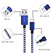 Frieso 3Pack 3FT 6FT 10FT Premium Micro USB Charging Cable High Speed Extra Long USB Charger for Android,Samsung,Nexus, HTC, Motorola, Nokia,HUAWEI and More.(Blue white)