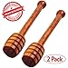 2 Pack Italian Olive Wood Honey Dipper Sticks – 6,5 Inch Wooden Syrup Dippers – Honeycomb Sticks Perfect for Drizzling Honey - Maple Syrup - Chocolate - Caramel - Honey Spoons