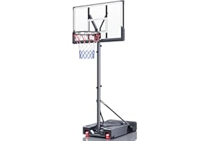 VISVEIL Basketball Hoop,Portable Basketball Hoop System for Outdoor,45in Backboard Basketball Goal for Kids Teen and Adult Adjustable Height 5.7-10ft