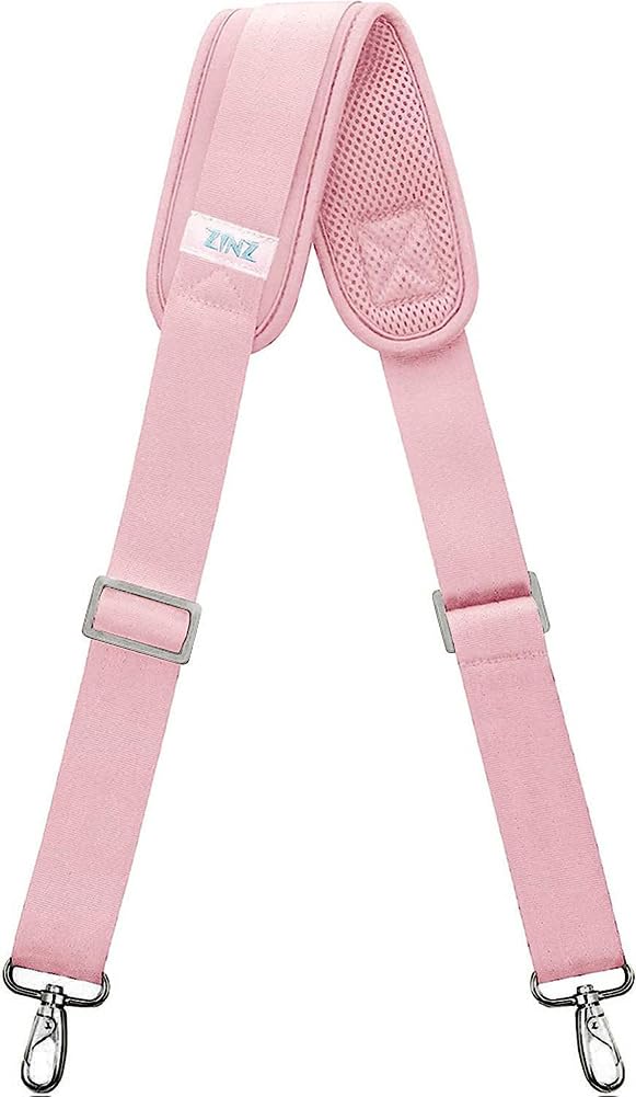 ZINZ Shoulder Strap Replacement Padded Adjustable Bag Strap for Tote Messenger Duffle Bags,Pink,57 inch