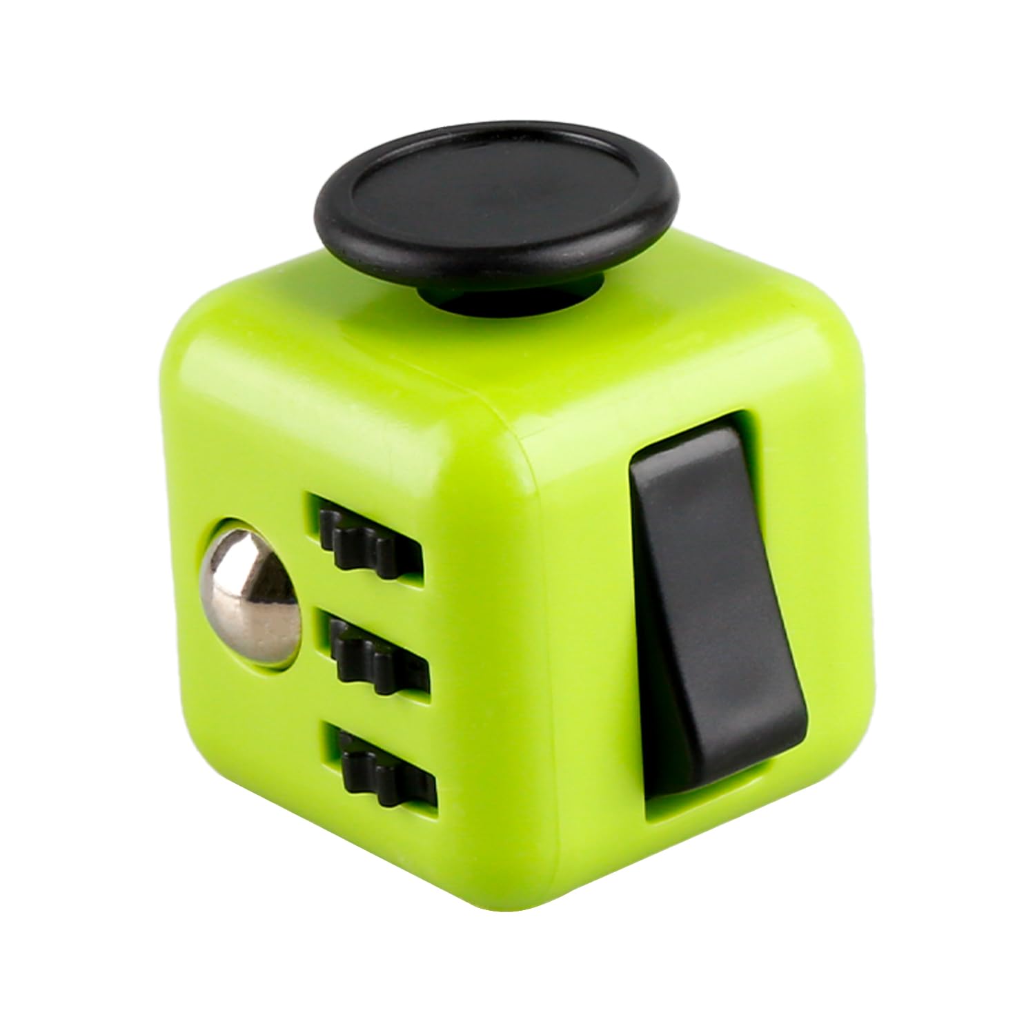 Bojueshaw 6-Sided Stress Relief Sensory Toy for Anxiety,ADHD,Focus,Portable Finger Cube Toy for Office,Classroom,and Home(Green)
