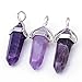 Top Plaza 5pcs Natural Amethyst+ Rose Quartz+Tiger Eye+ Green Aventurine + Rock Crystal Healing Pendants for Jewelry Making