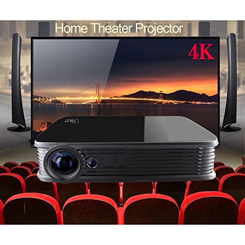 Deeirao 3D Smart Android5.1 Wifi 5.0GHz DLP Home Theater Projector Mini Portable Support 4K 2160P 2D Convert To 3D Bluetooth4.0 Youtube KODI Black