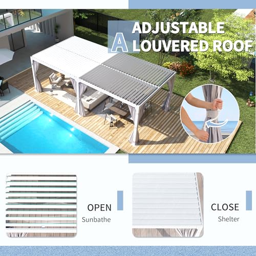 YOLENY 10x20 Louvered Pergola Review: Adjustable Waterproof Roof with Curtains image 20