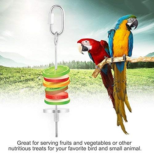 HEEPDD Stainless Steel Parrot Food Skewer Holder, Large Size, Bird Cage Foraging Toy, Fruit Vegetable Meat Treating Tool - Image 4