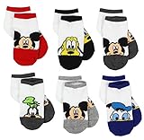 Mickey Mouse Little Boys 6 pack Socks (4-6 (Shoe: 7-10), White/Multi Friends Quarter)