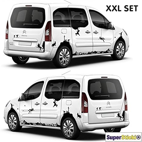 B2 MATT Black TWIN corpo Strisce Viper stile 4m 13/' x15cm si adatta a CITROEN//DS 6/"