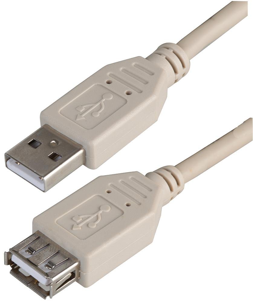 Pro Signal PSG91433 USB 2.0 A Male to Female Cable, 0.5 m, Grey