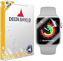 Apple Watch Screen Protector (42mm Series 3/2/1 Compatible)[6-Pack], DeltaShield BodyArmor Full Coverage Screen Protector for Apple Watch Military-Grade Clear HD Anti-Bubble Film