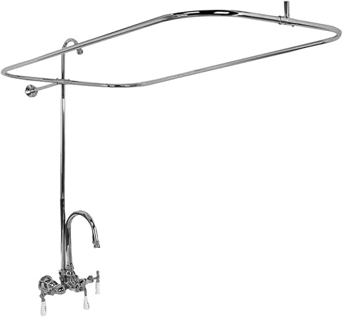 Barclay 4124 Cp Porcelain Lever 3 Handle Claw Foot Tub Faucet With