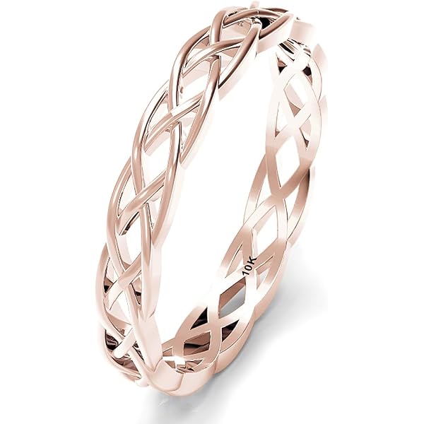 Alliance Celtic Trinity Knot En Or Blanc 10k - Symbole éternel - NEUVE Avec étiquettes